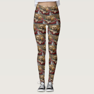 Lhasa Apso Hond Kerstfeest Leggings