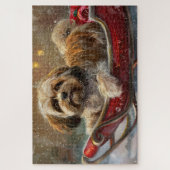 Lhasa Apso Hond Kerstfeest Legpuzzel (Verticaal)