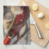 Lhasa Apso Hond Kerstfeest Theedoek (Quarter Fold)