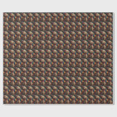Lhasa Apso-hond met kerstcadeaus open haard Cadeaupapier (Vlak)