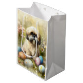 Lhasa Apso Hond met Paaseieren Vakantie Medium Cadeauzakje (Voorkant Gekanteld)
