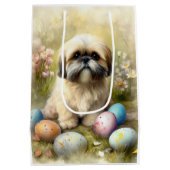 Lhasa Apso Hond met Paaseieren Vakantie Medium Cadeauzakje (Achterkant)