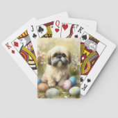 Lhasa Apso Hond met Paaseieren Vakantie Pokerkaarten (Achterkant)