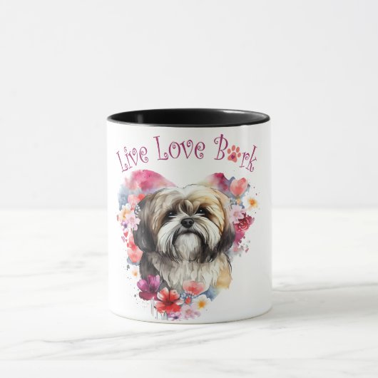 Lhasa Apso Hond Moeder Bloemstuk Mok (Midden)