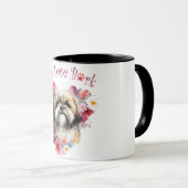 Lhasa Apso Hond Moeder Bloemstuk Mok (Voorkant rechts)