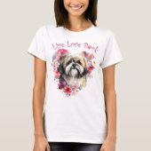 Lhasa Apso Hond Moeder Bloemstuk T-shirt (Voorkant)