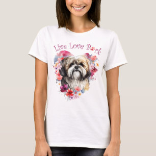 Lhasa Apso Hond Moeder Bloemstuk T-shirt
