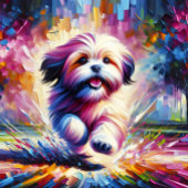 Lhasa Apso Hond Portret Acryl Kunst Print Hond Legpuzzel