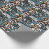 Lhasa Apso Hond Rijden Motorfiets Kerstmis Cadeaupapier (Hoek)