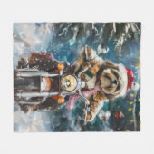 Lhasa Apso Hond Rijden Motorfiets Kerstmis Fleece Deken