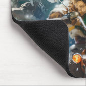 Lhasa Apso Hond Rijden Motorfiets Kerstmis Muismat (Hoek)