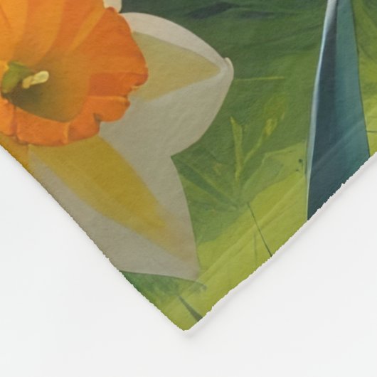 Lhasa Apso Hond Spring Bloemen Schilderen Fleece Deken (Hoek)