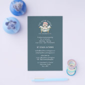 Lhasa Apso hond verzorging promotie flyer - Teal (Enkel)