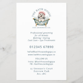 Lhasa Apso-hond verzorgingsfolder - Wit Flyer