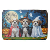 Lhasa Apso Honden Pompoen Halloween Grappig Badmat (Voorkant)
