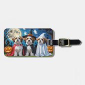 Lhasa Apso Honden Pompoen Halloween Grappig Bagagelabel (Voorkant horizontaal)