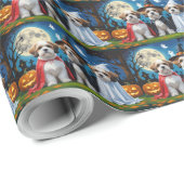 Lhasa Apso Honden Pompoen Halloween Grappig Cadeaupapier (Rol Hoek)