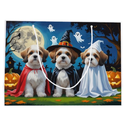 Lhasa Apso Honden Pompoen Halloween Grappig Groot Cadeauzakje (Achterkant)