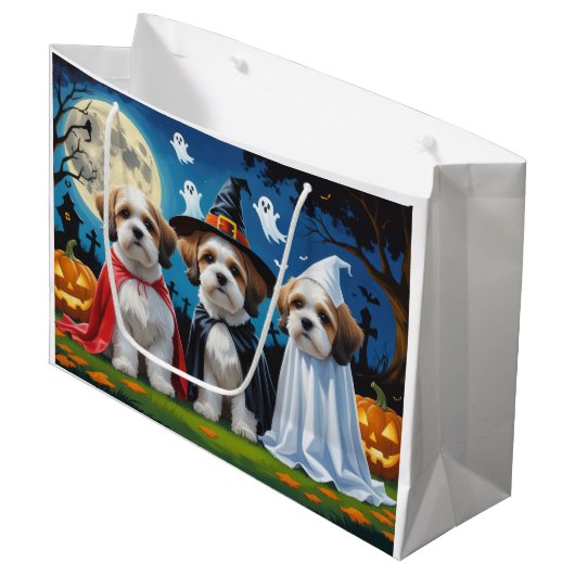 Lhasa Apso Honden Pompoen Halloween Grappig Groot Cadeauzakje (Voorkant Gekanteld)