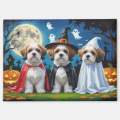 Lhasa Apso Honden Pompoen Halloween Grappig Magneet (Voorkant)