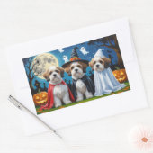 Lhasa Apso Honden Pompoen Halloween Grappig Rechthoekige Sticker (Envelop)