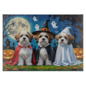 Lhasa Apso Honden Pompoen Halloween Grappig Snijplank (Voorkant)