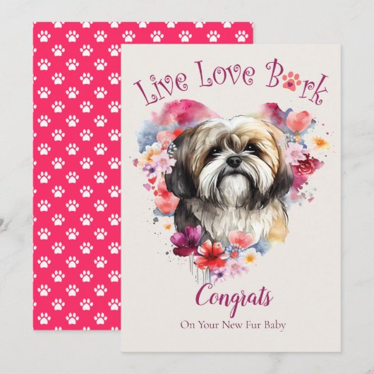 Lhasa Apso hondenadoptie, Gotcha-dag Kaart (Voorkant / Achterkant)
