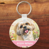 Lhasa Apso hondenpenning – Aangepaste informatie Sleutelhanger (Achterkant)