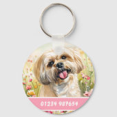 Lhasa Apso hondenpenning – Aangepaste informatie Sleutelhanger (Achterkant)