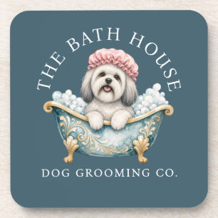 Lhasa Apso Hondenverzorging Onderzetters - Turquoi