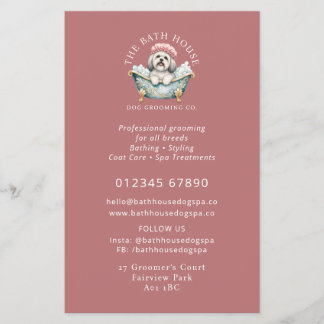 Lhasa Apso Hondenverzorging Promotie Flyer - Roze