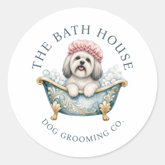 Lhasa Apso Hondenverzorging Sticker Vellen (Voorkant)