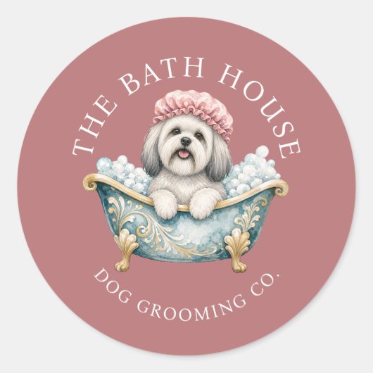 Lhasa Apso Hondenverzorging Sticker Vellen Stof Ro (Voorkant)