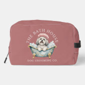 Lhasa Apso Hondenverzorgingskit Tas | Stof Roze (Achterkant)