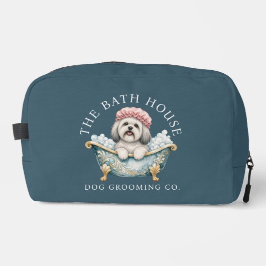 Lhasa Apso Hondenverzorgingskit Tas | Teal (Voorkant)