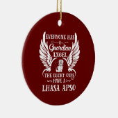 Lhasa Apso-hondenvoogd Keramisch Ornament (Rechts)