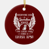 Lhasa Apso-hondenvoogd Keramisch Ornament (Voorkant)