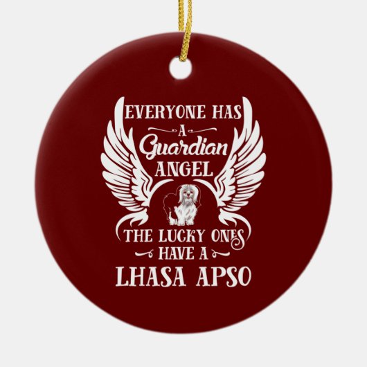 Lhasa Apso-hondenvoogd Keramisch Ornament (Voorkant)