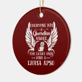 Lhasa Apso-hondenvoogd Keramisch Ornament (Links)