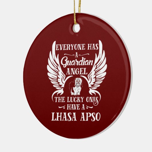 Lhasa Apso-hondenvoogd Keramisch Ornament (Links)