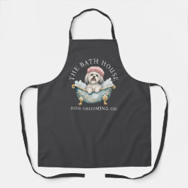 Lhasa Apso Houtskool Hondenverzorging Schort | Del