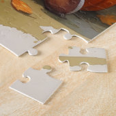 Lhasa Apso In Herfstbladeren Thanksgiving Kunst Legpuzzel (Zijkant)