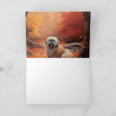 Lhasa Apso in herfstbladeren val inspireert Kaart (Binnen)