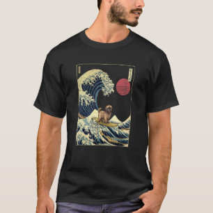 Lhasa Apso Japanse Kanagawa Golf Surf Dog T-shirt
