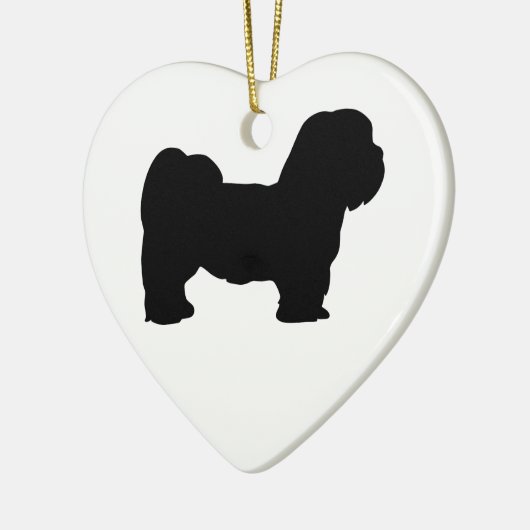 Lhasa Apso Keramisch Ornament (Links)