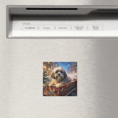Lhasa Apso Kerst Feestelijke Periode Magneet (Insitu (Vaatwasser))