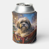Lhasa Apso Kerst Feestseizoen Blikjeskoeler (Blikje Achterkant)