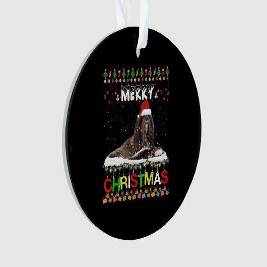 Lhasa Apso - kerstboom lichte Pajama-kersthond Ornament (voorkant)