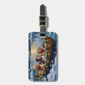 Lhasa Apso Kerstboot Vakantie Bagagelabel (Voorkant verticaal)