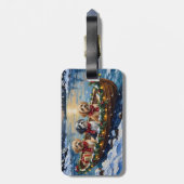Lhasa Apso Kerstboot Vakantie Bagagelabel (Achterkant verticaal)